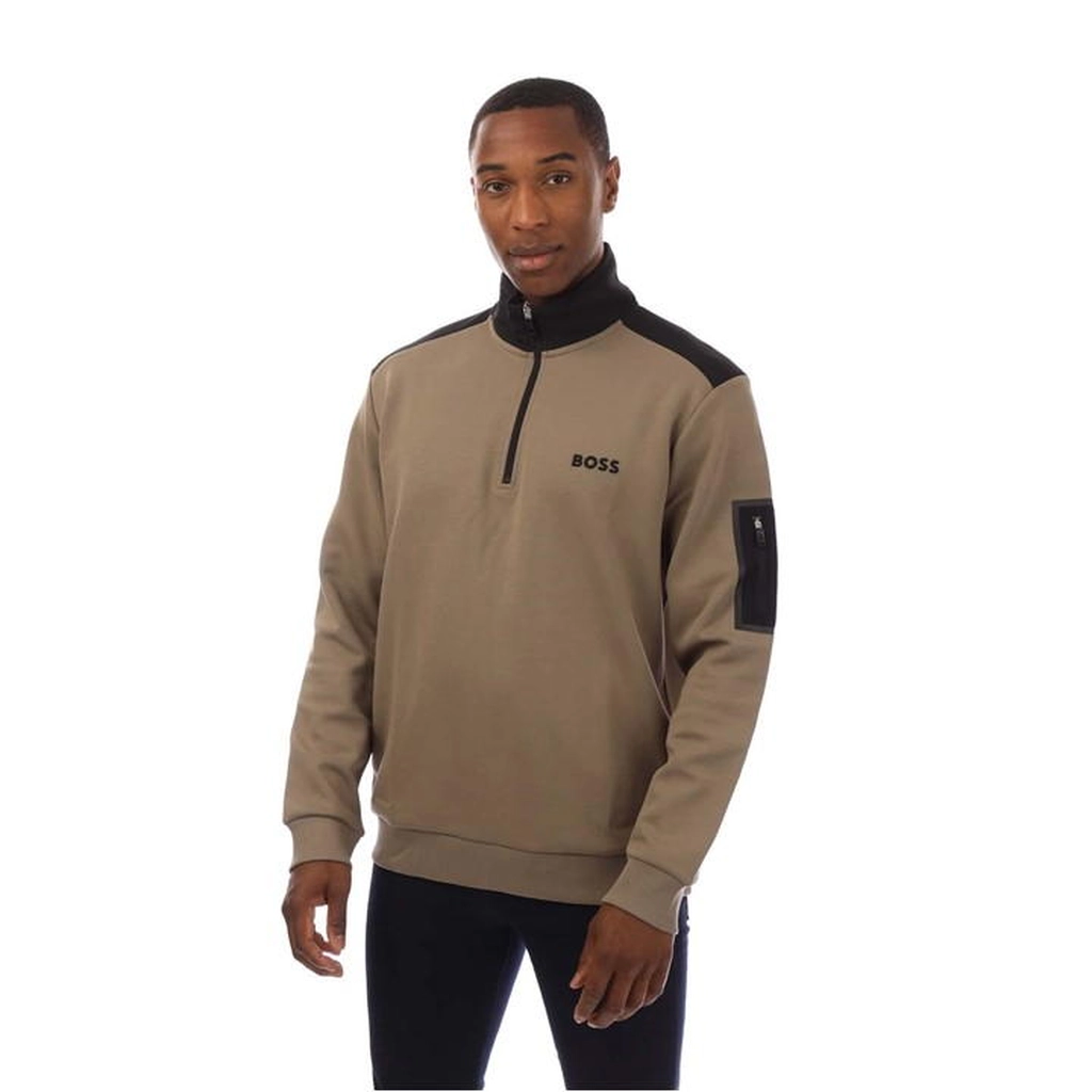 Hugo Boss Quarter-Zip Sweatshirt - Green